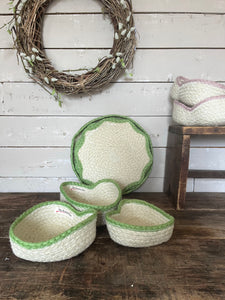 Heart baskets (green)