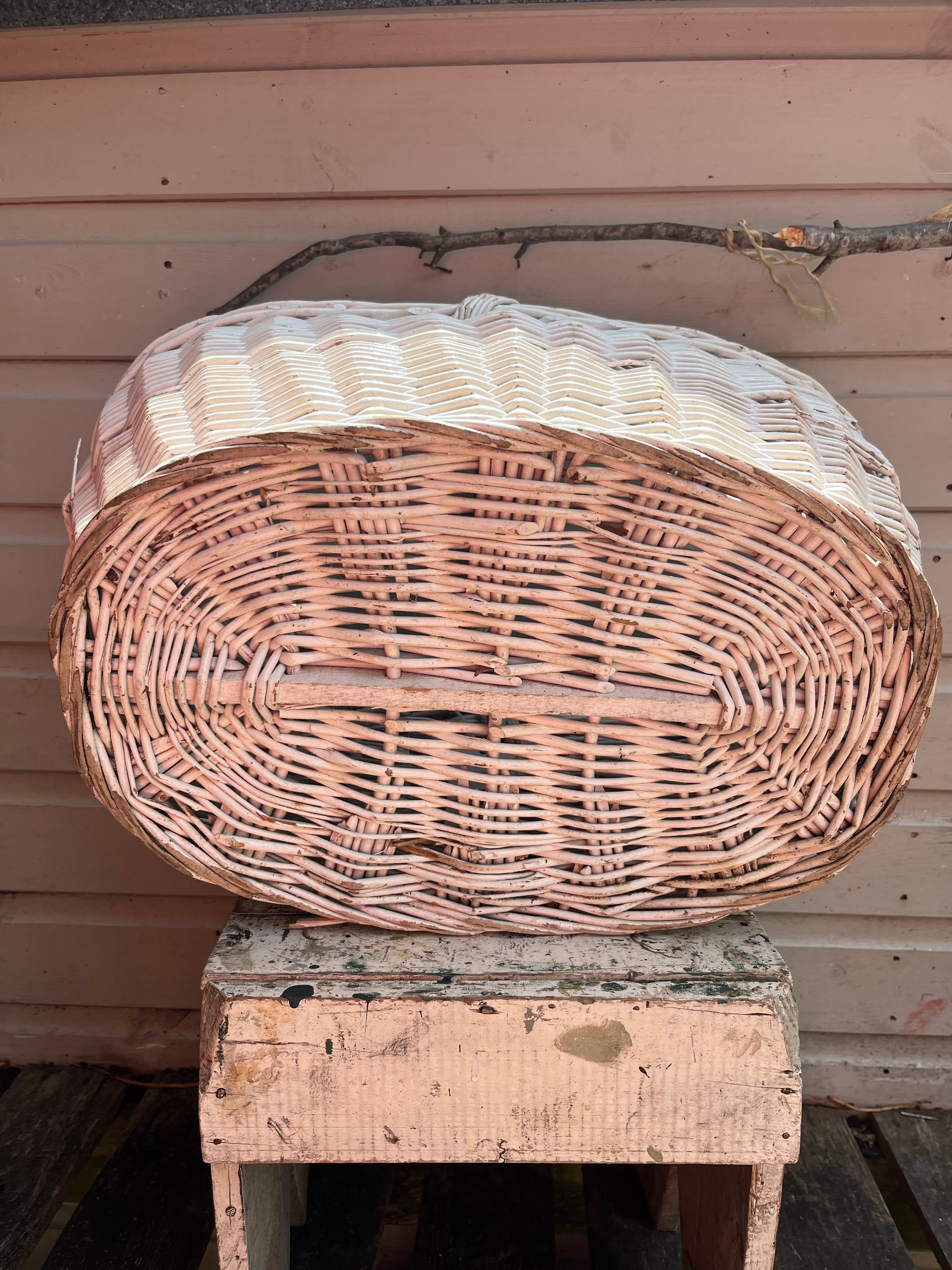 Painted white basket