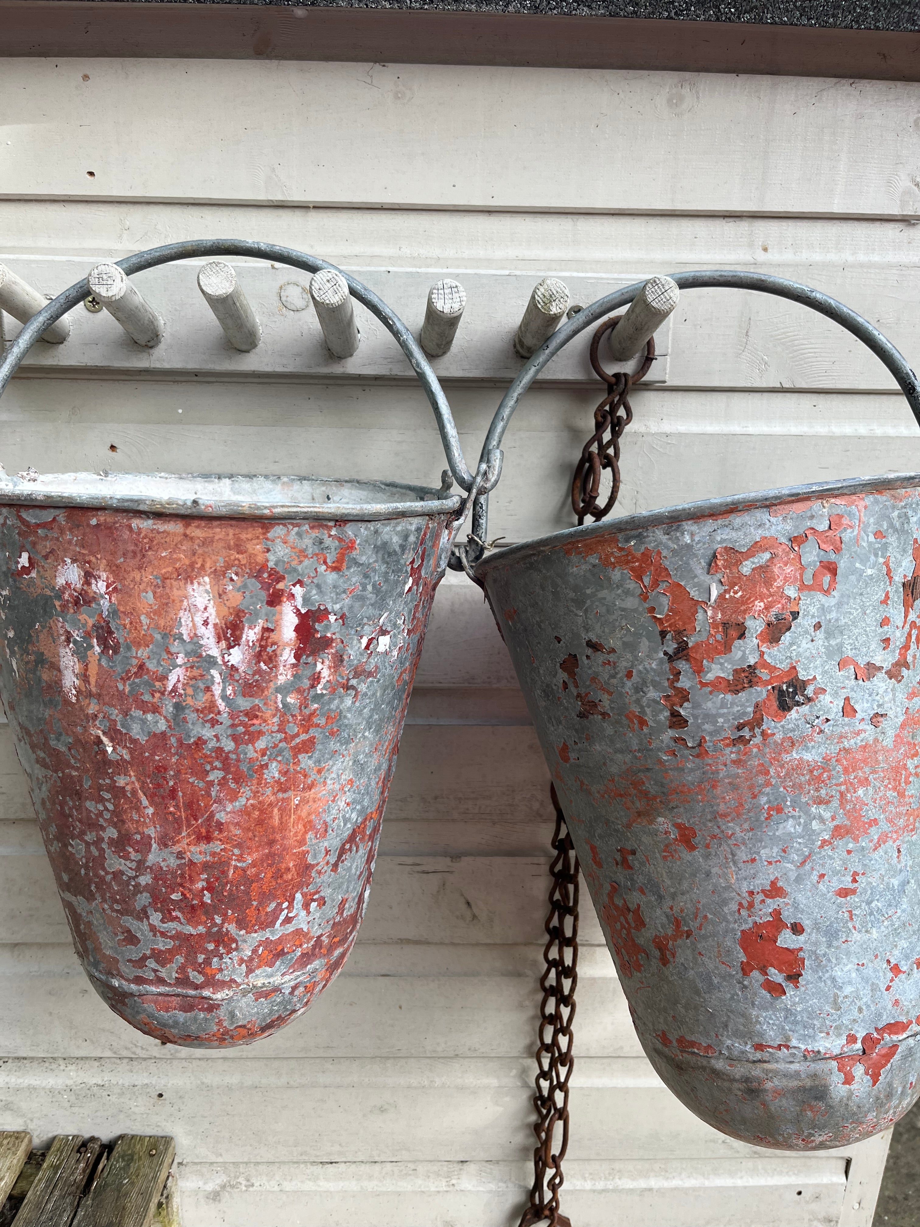 Antique fire buckets