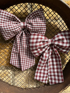 Brown gingham Bow