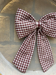 Brown gingham Bow