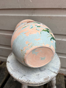 Floral clay vase