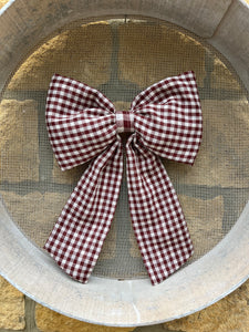 Brown gingham Bow