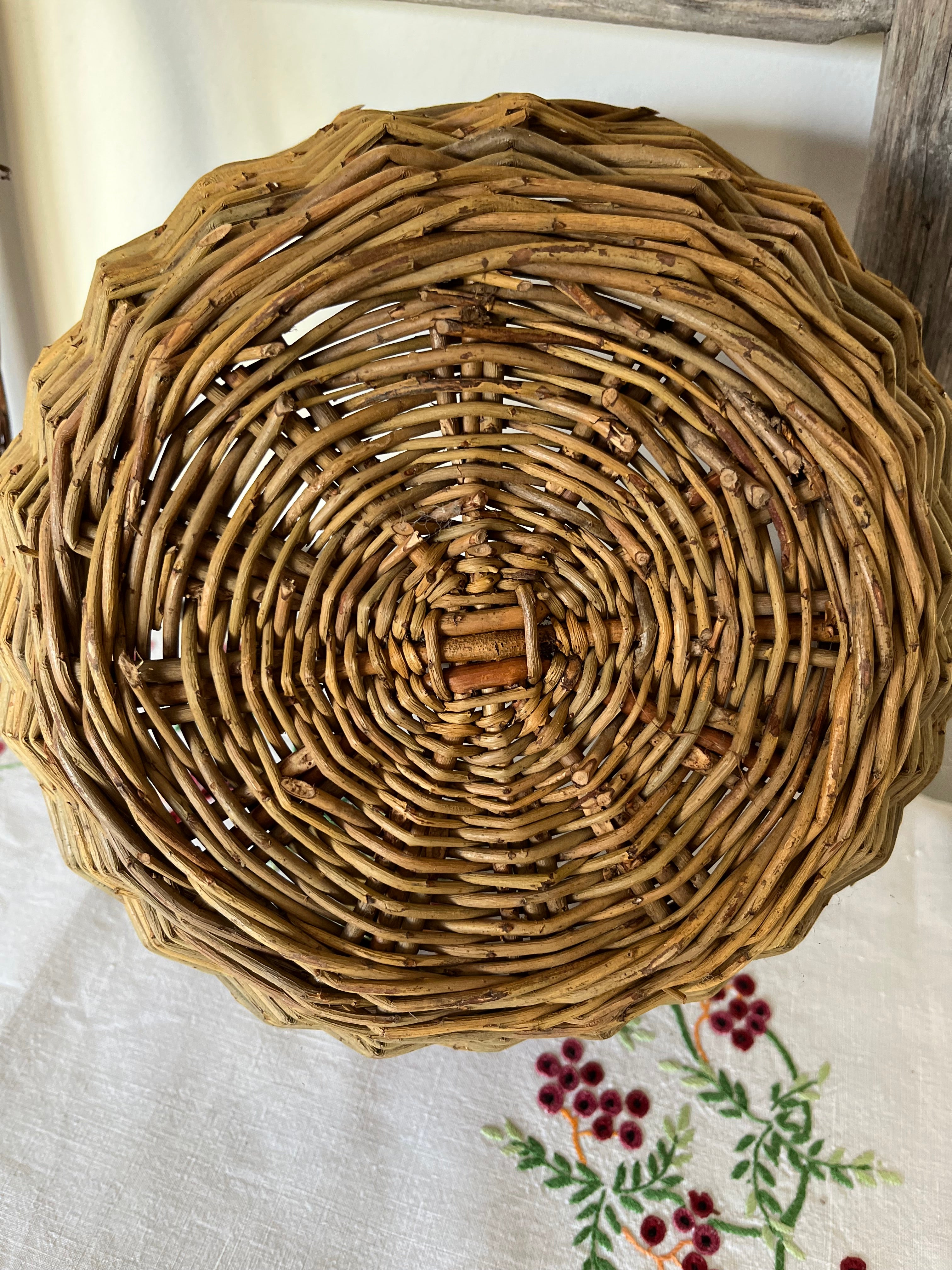 Round vintage basket