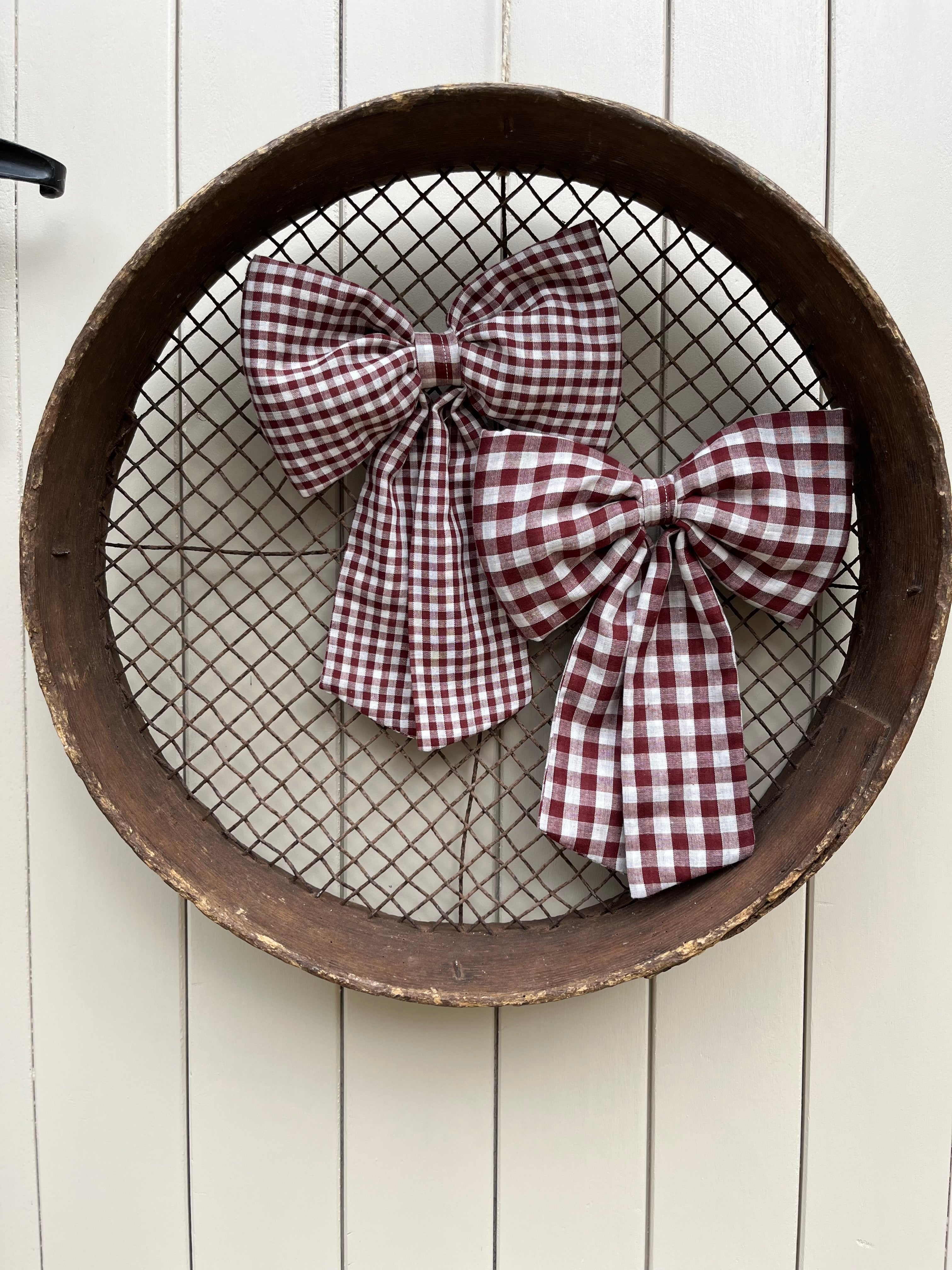 Brown gingham Bow