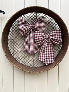 Brown gingham Bow