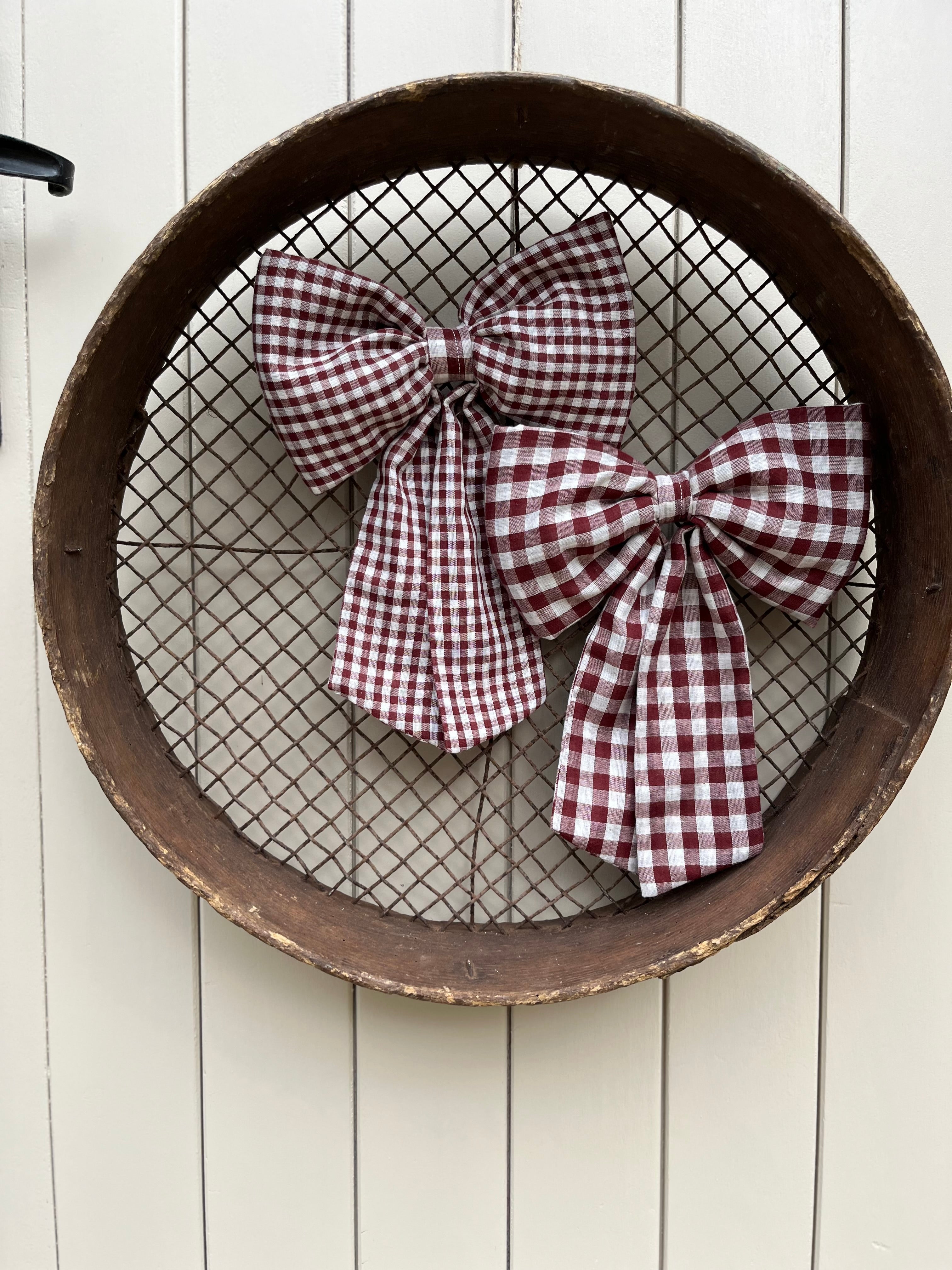 Brown gingham Bow