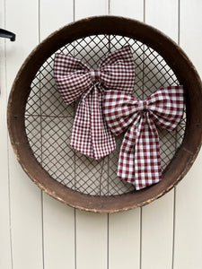 Brown gingham Bow