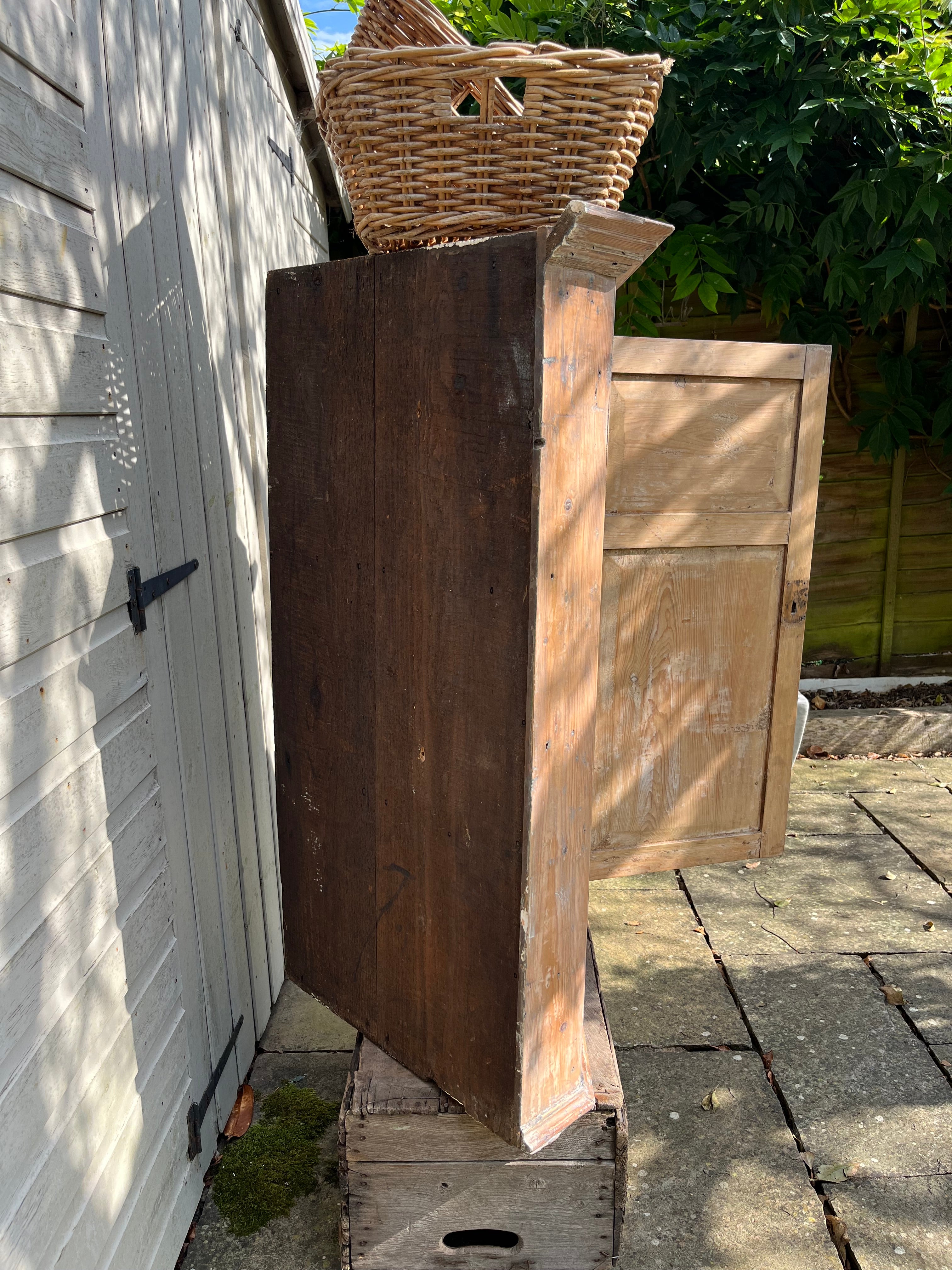 Vintage pine corner cupboard