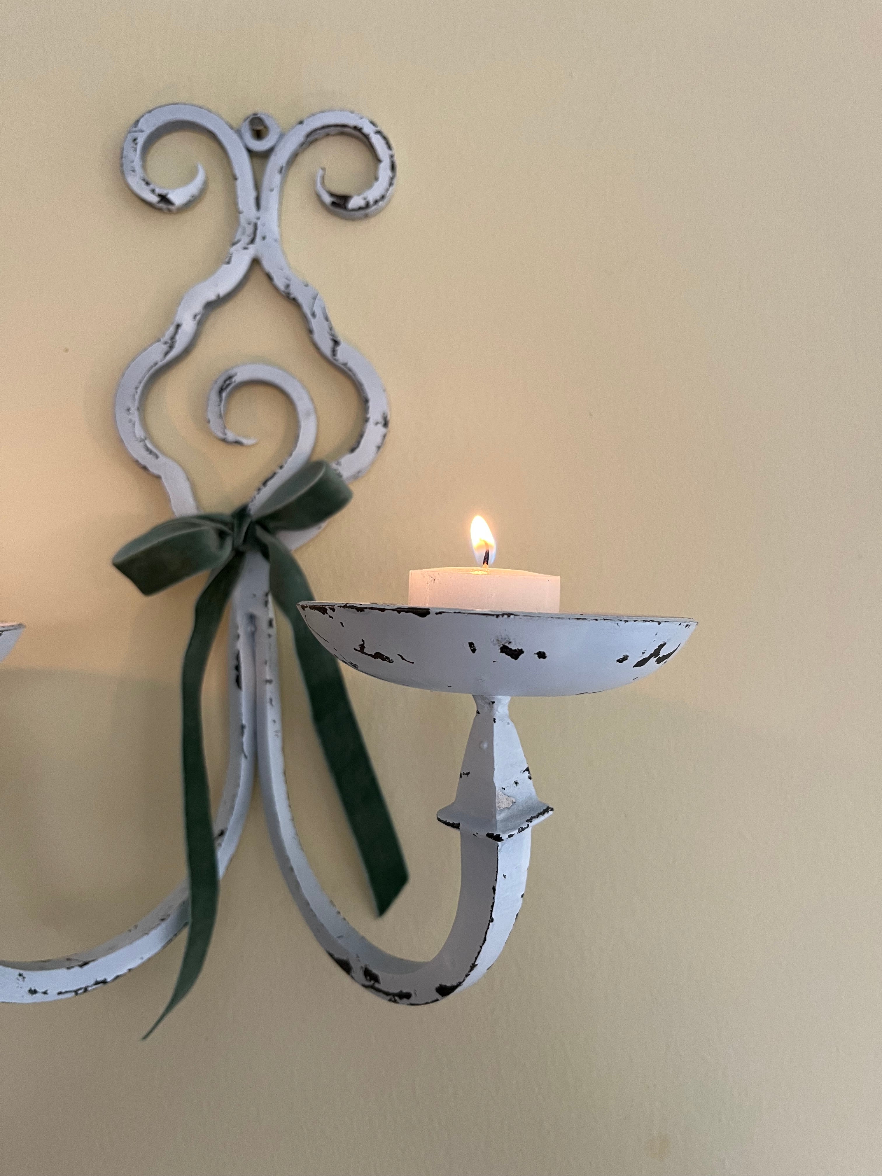 White metal sconces
