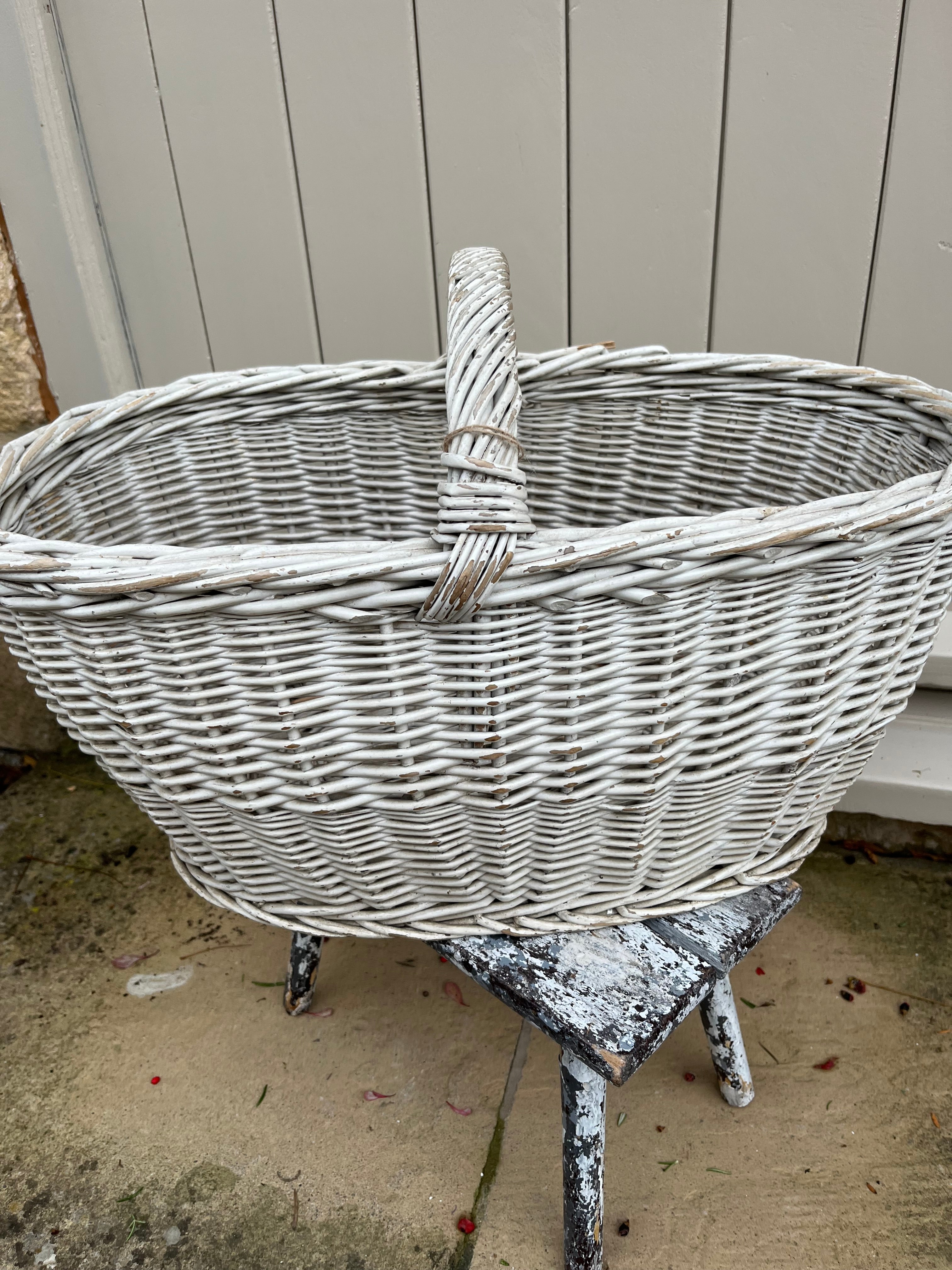 Painted white basket