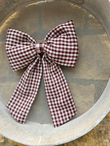 Brown gingham Bow