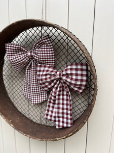 Brown gingham Bow