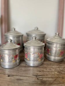 French painted canisters