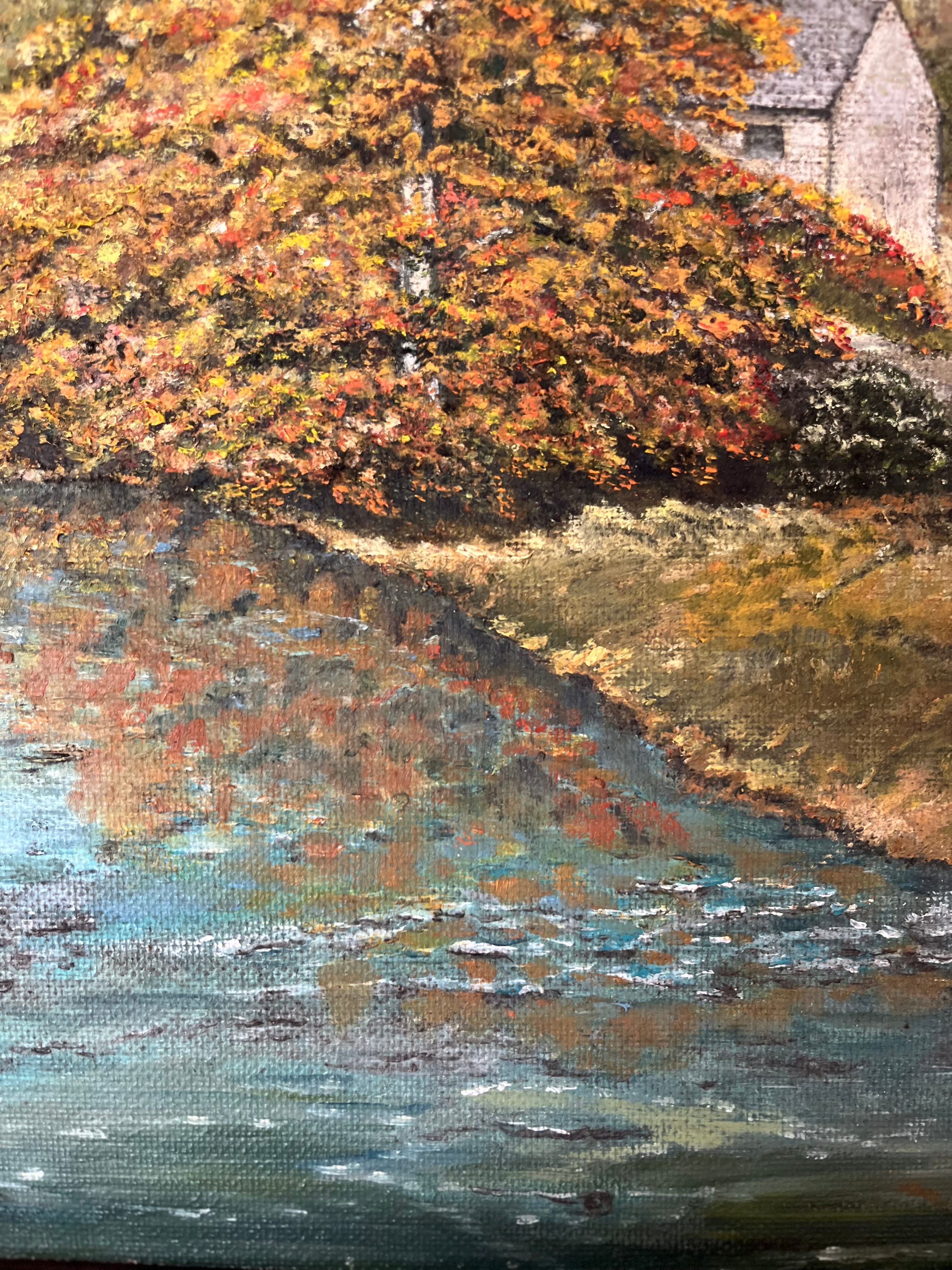 Oil on board “river scene”