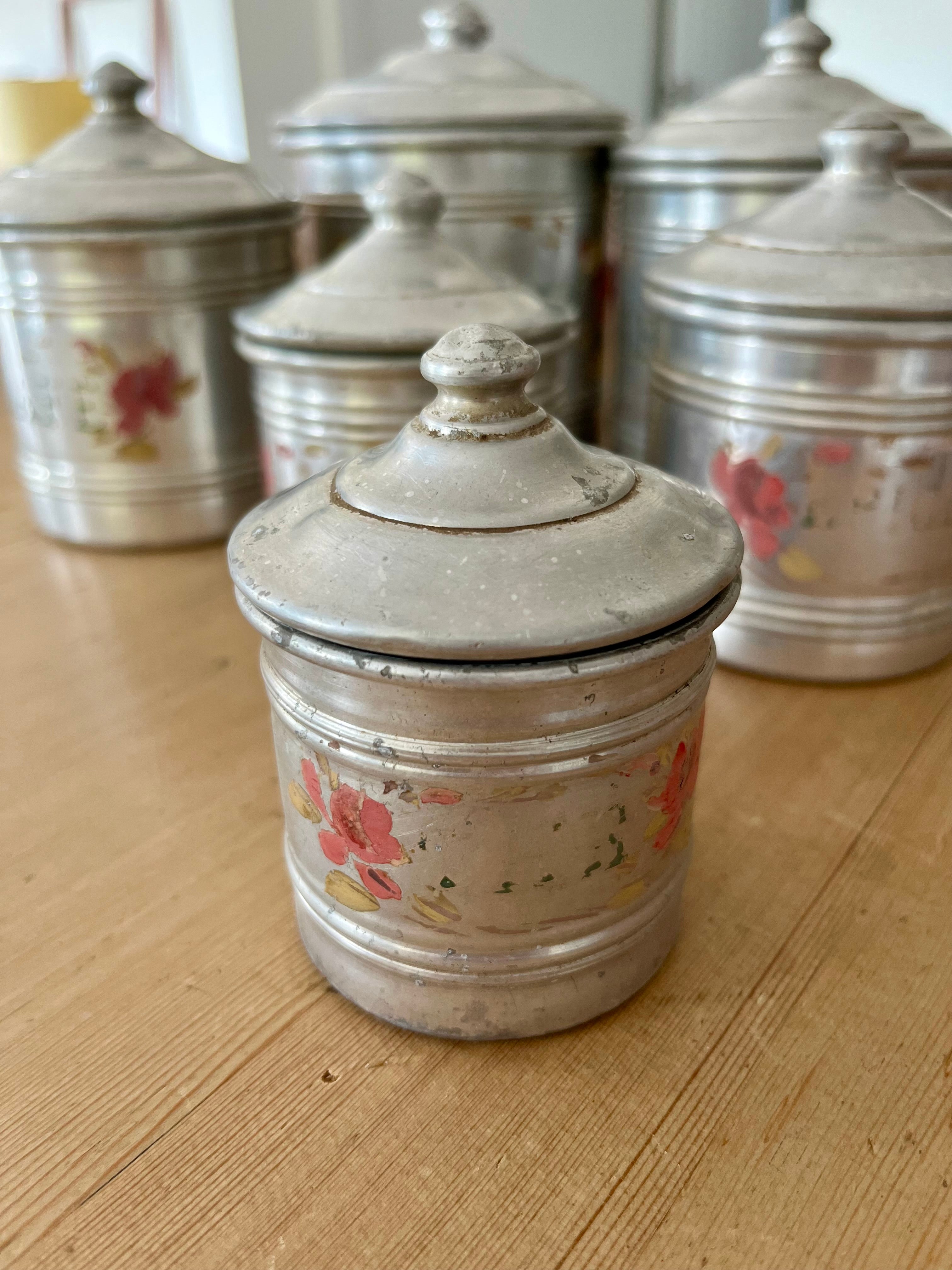 French painted canisters