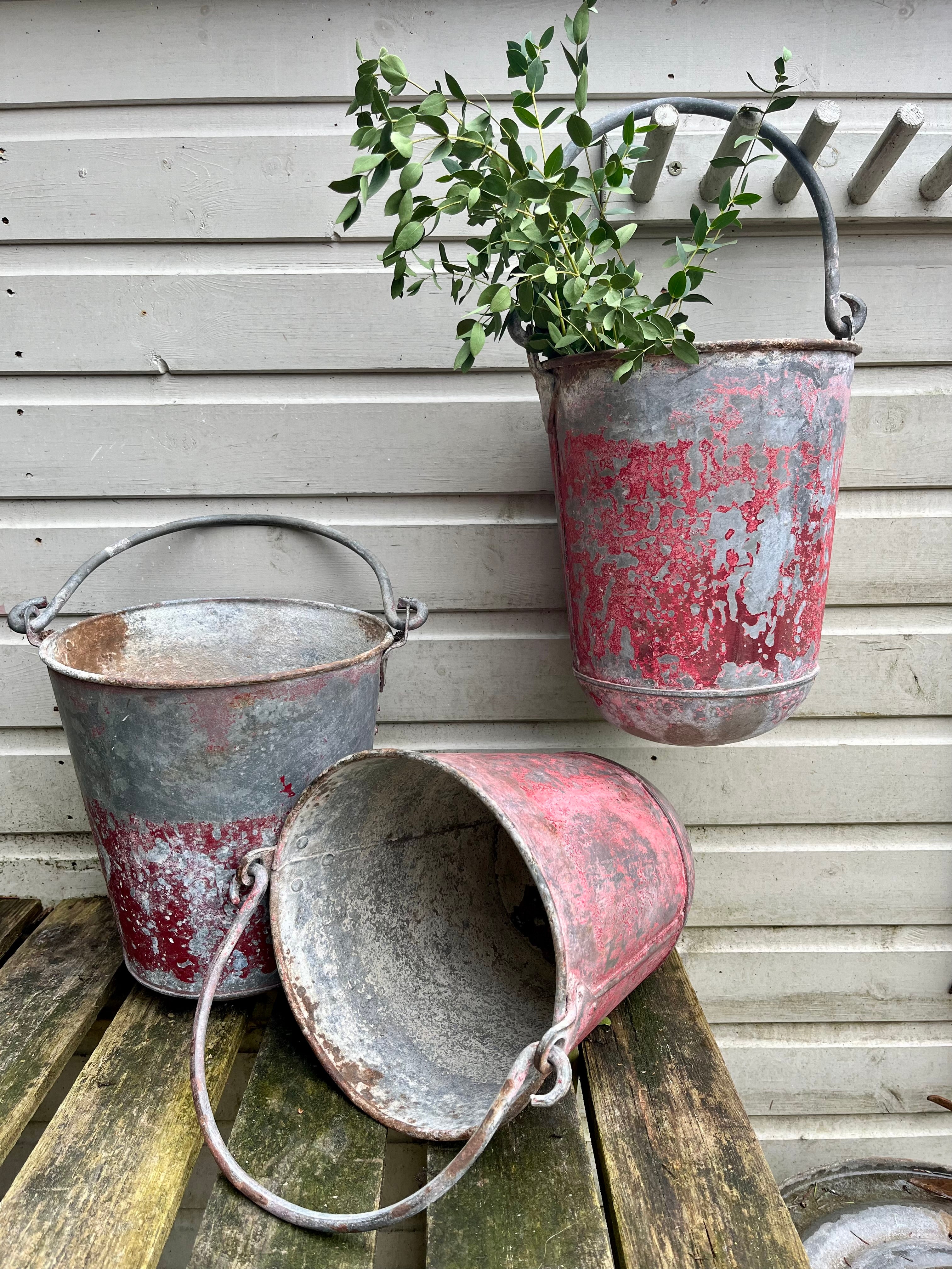 Antique fire buckets