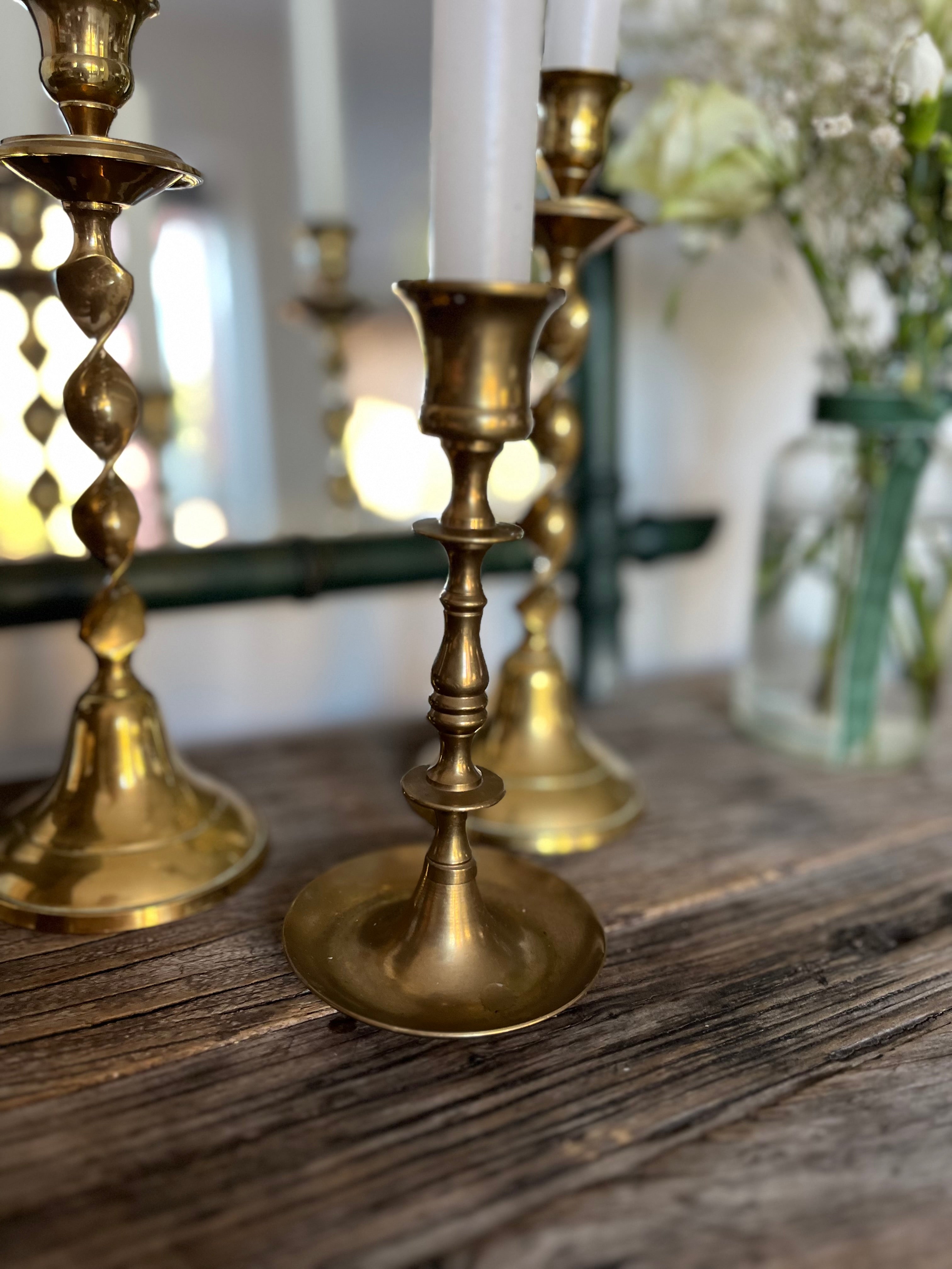 Small brass candle holders