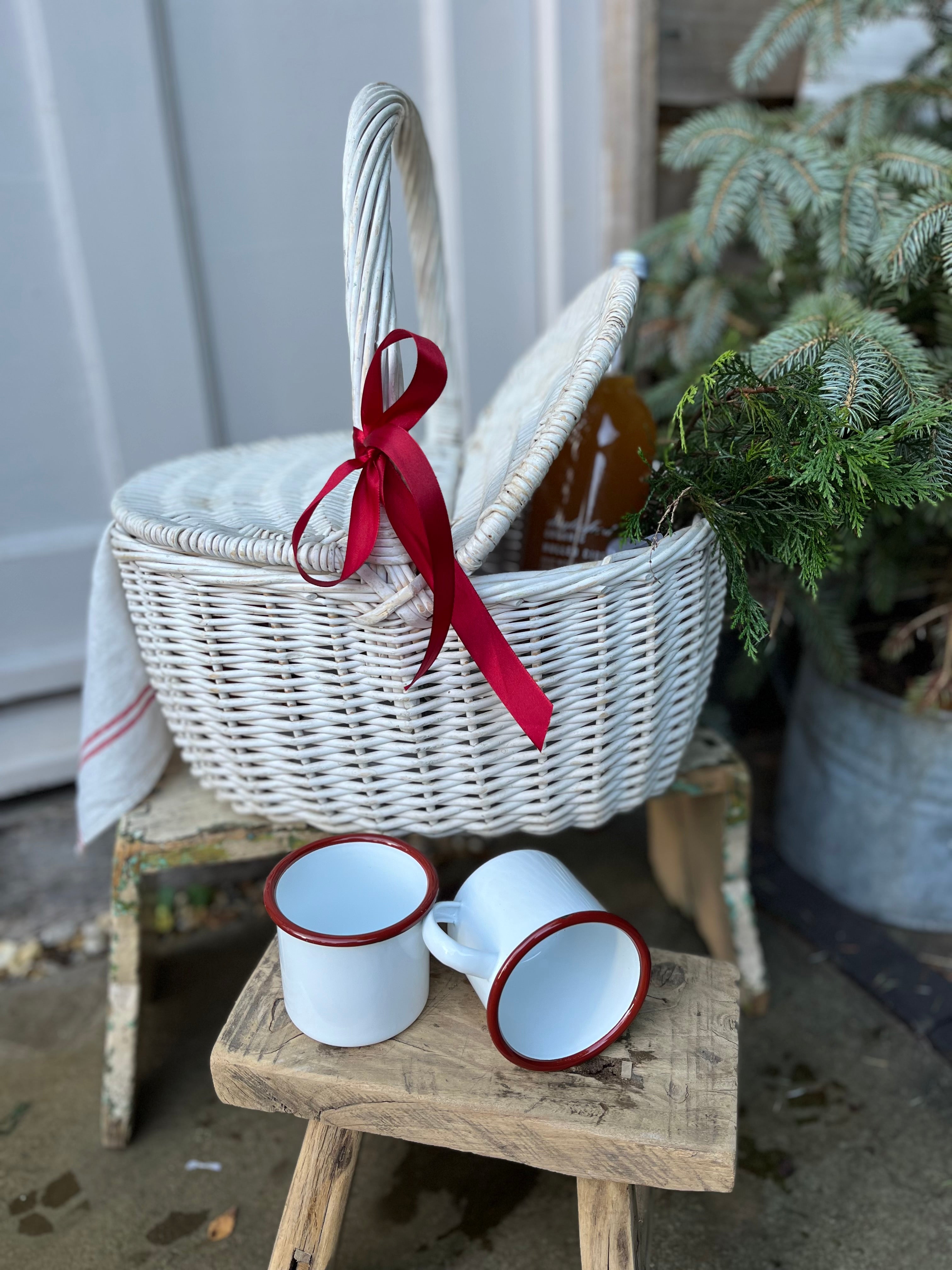 Vintage white basket