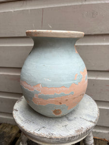 Floral clay vase