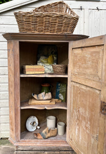 Vintage pine corner cupboard