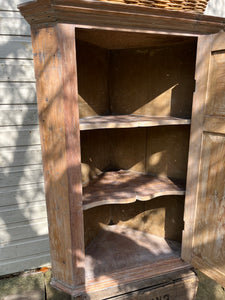 Vintage pine corner cupboard