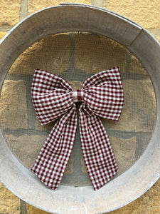 Brown gingham Bow