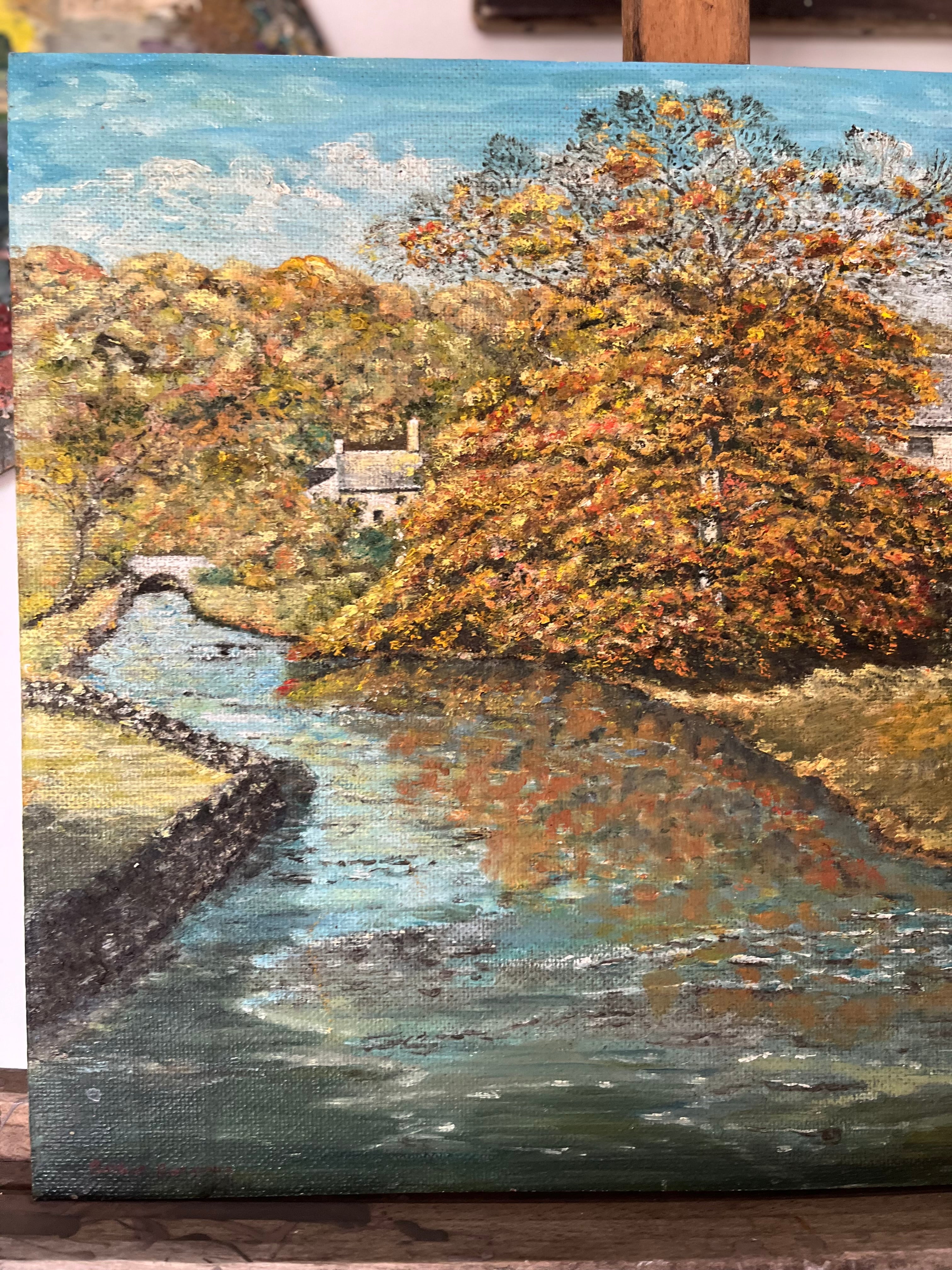 Oil on board “river scene”