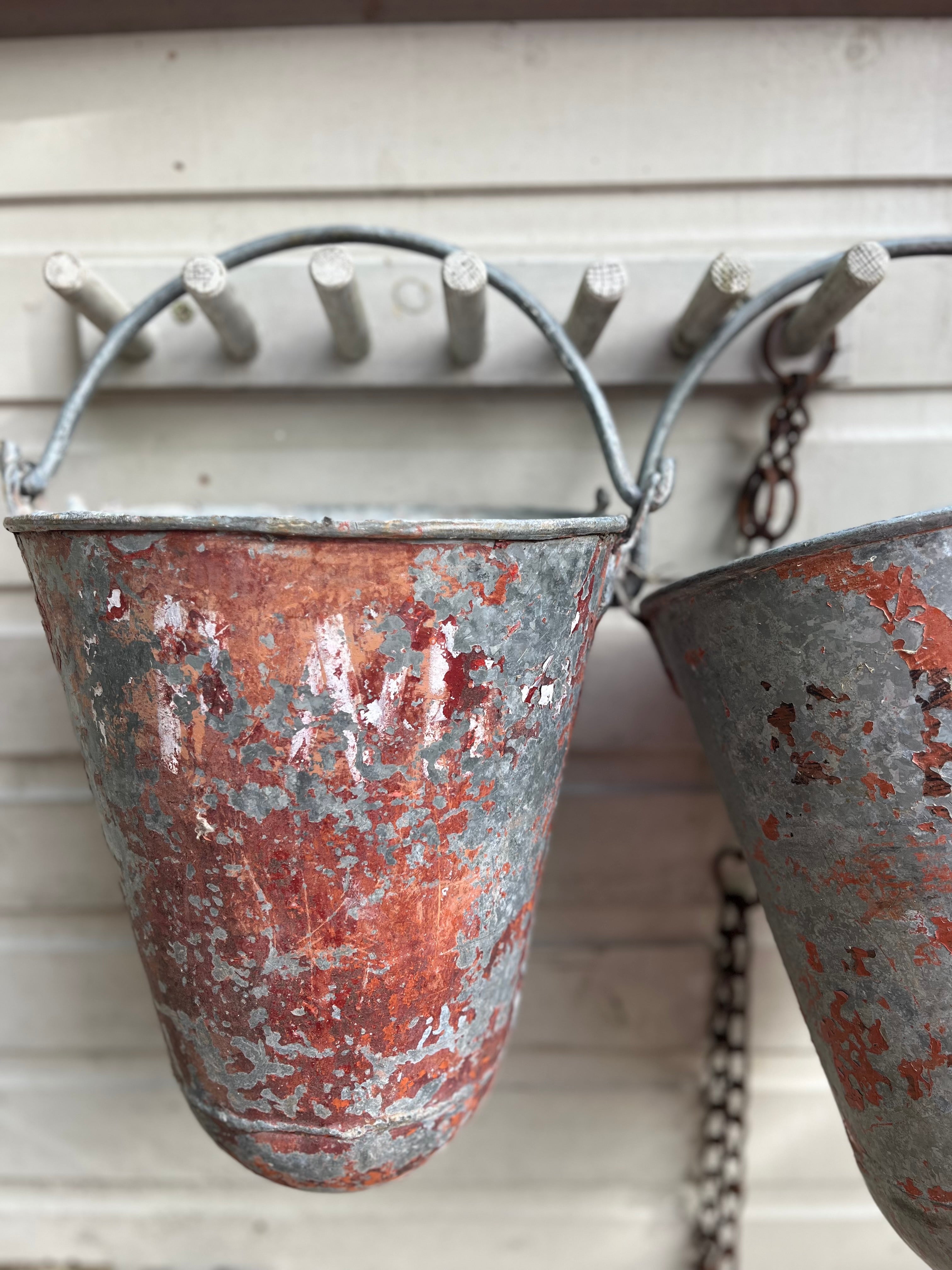 Antique fire buckets