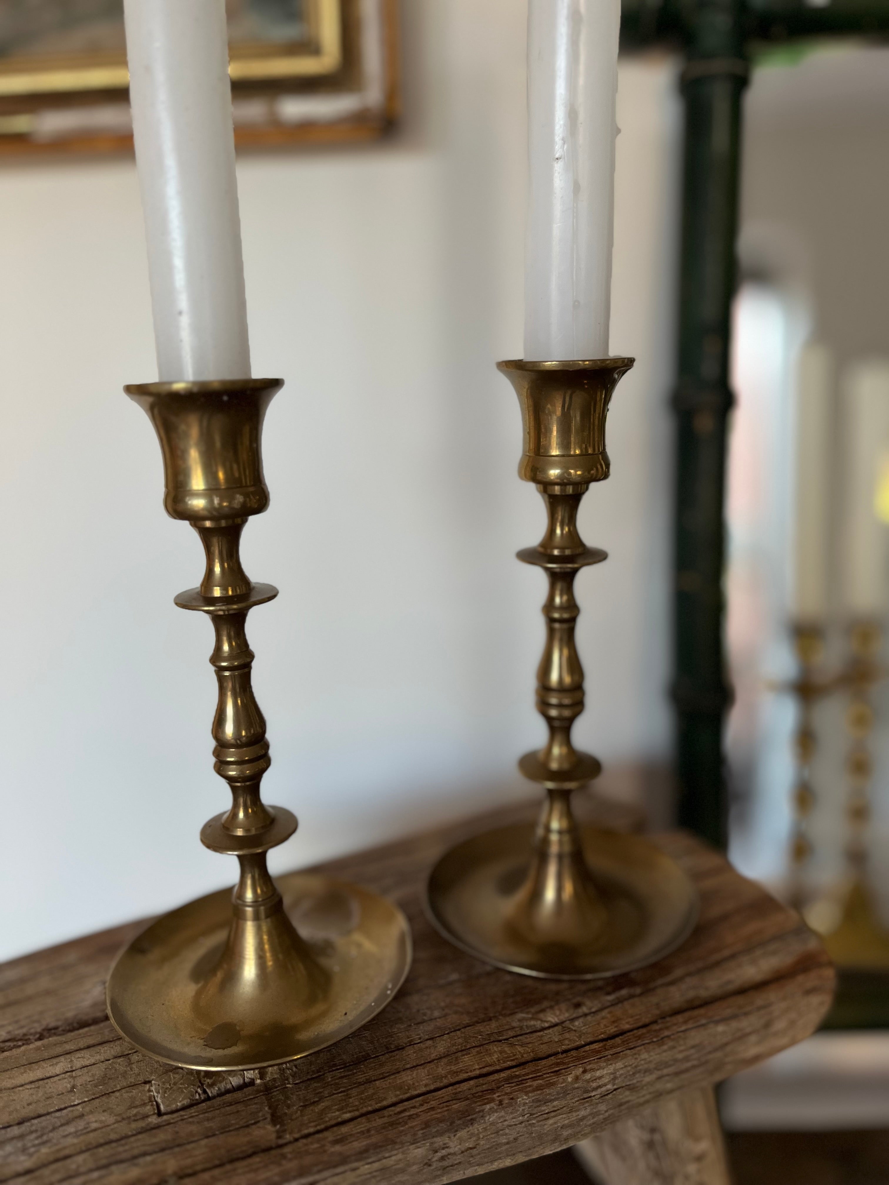 Small brass candle holders