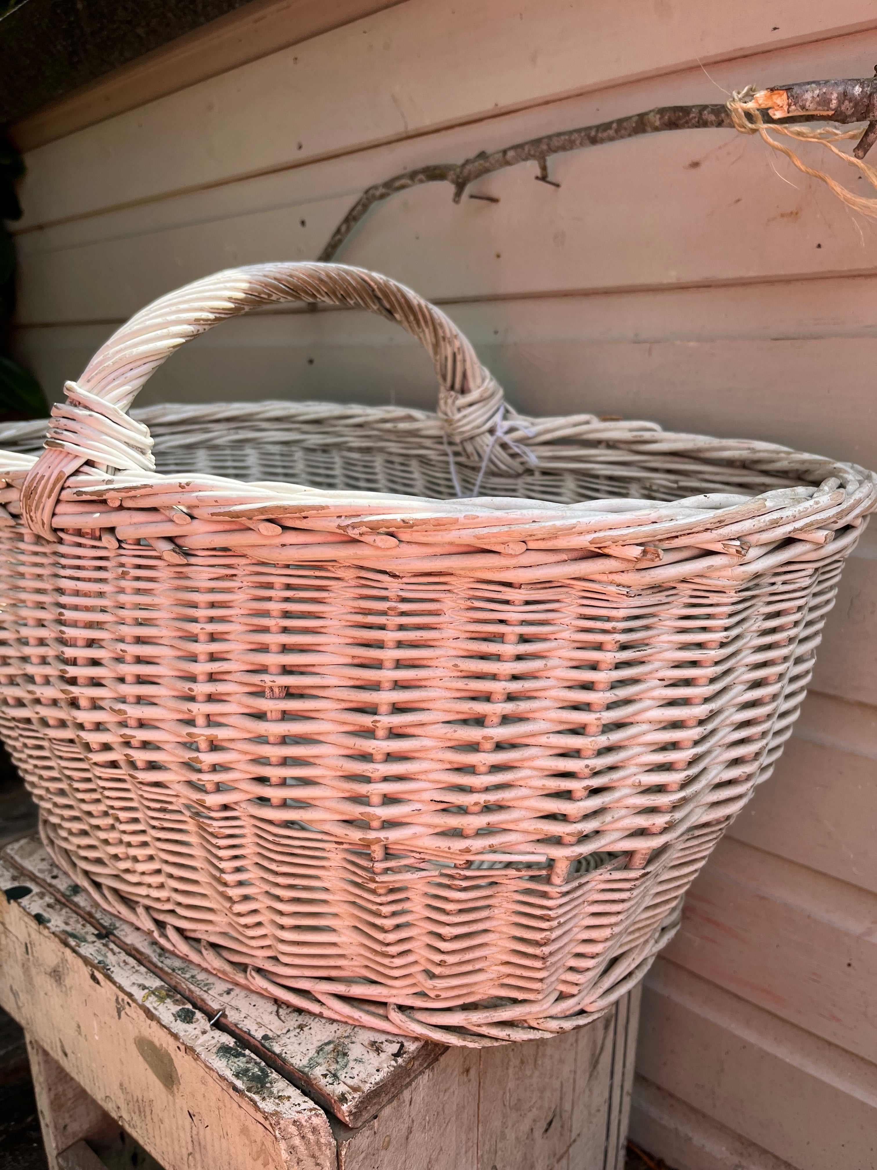 Painted white basket