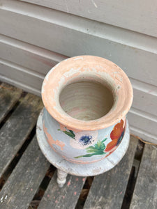 Floral clay vase