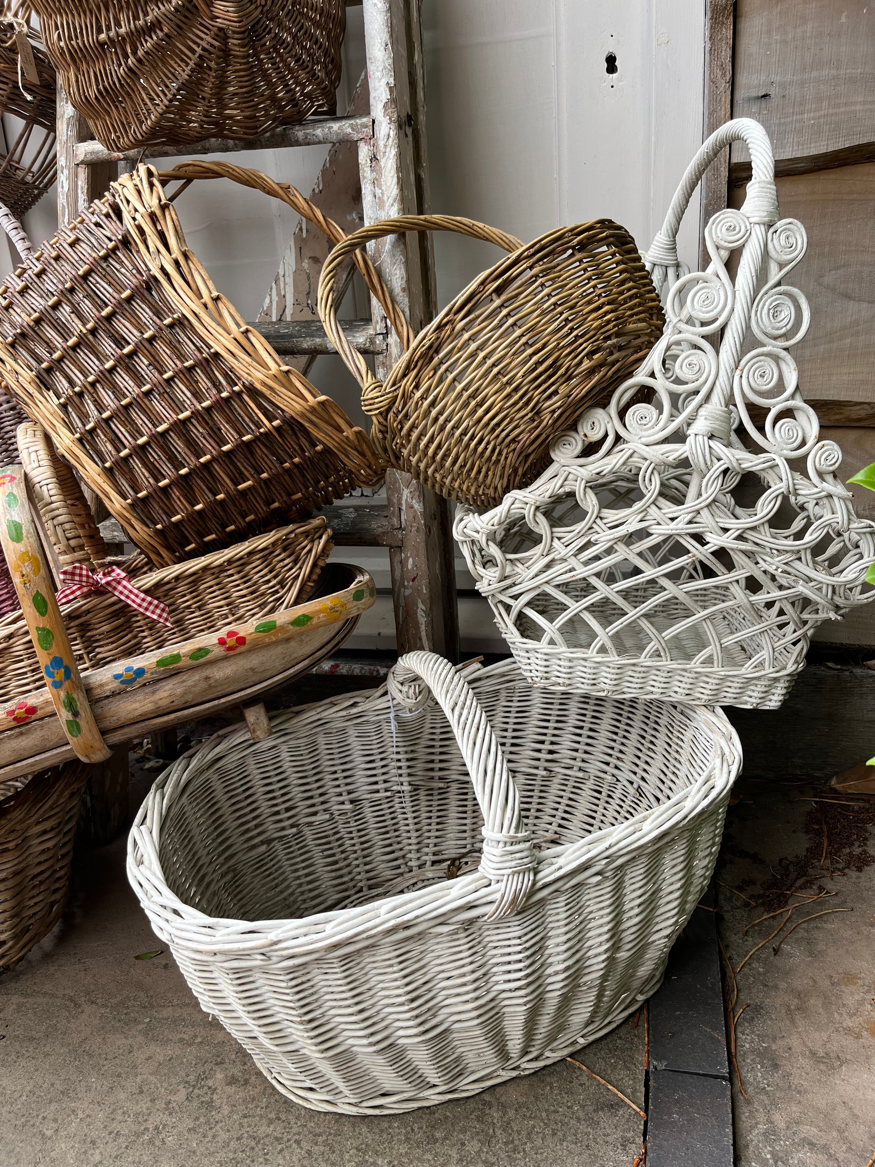 White decorative basket