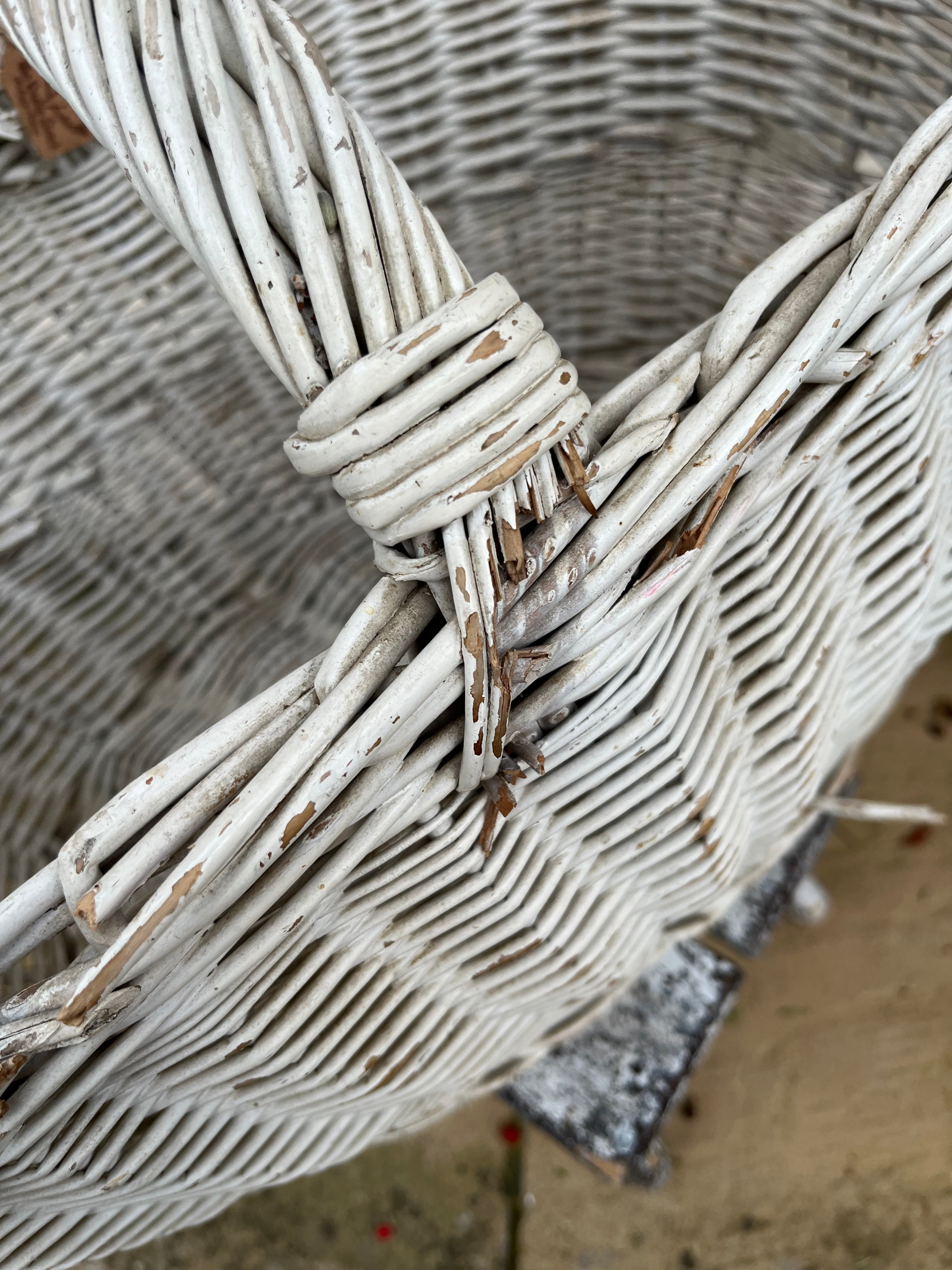 Painted white basket