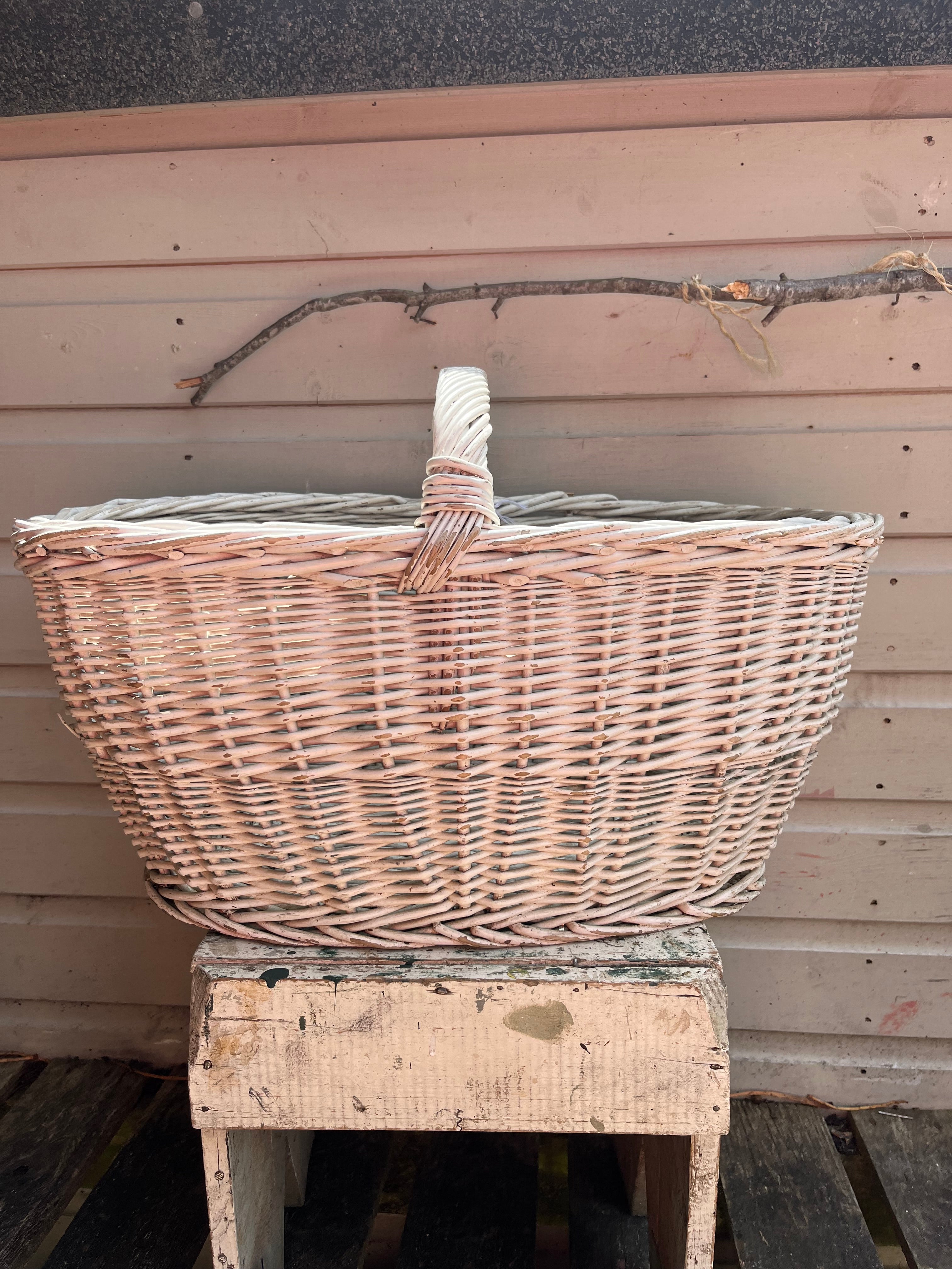 Painted white basket